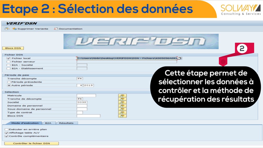 Etape 2 : Sélection des données